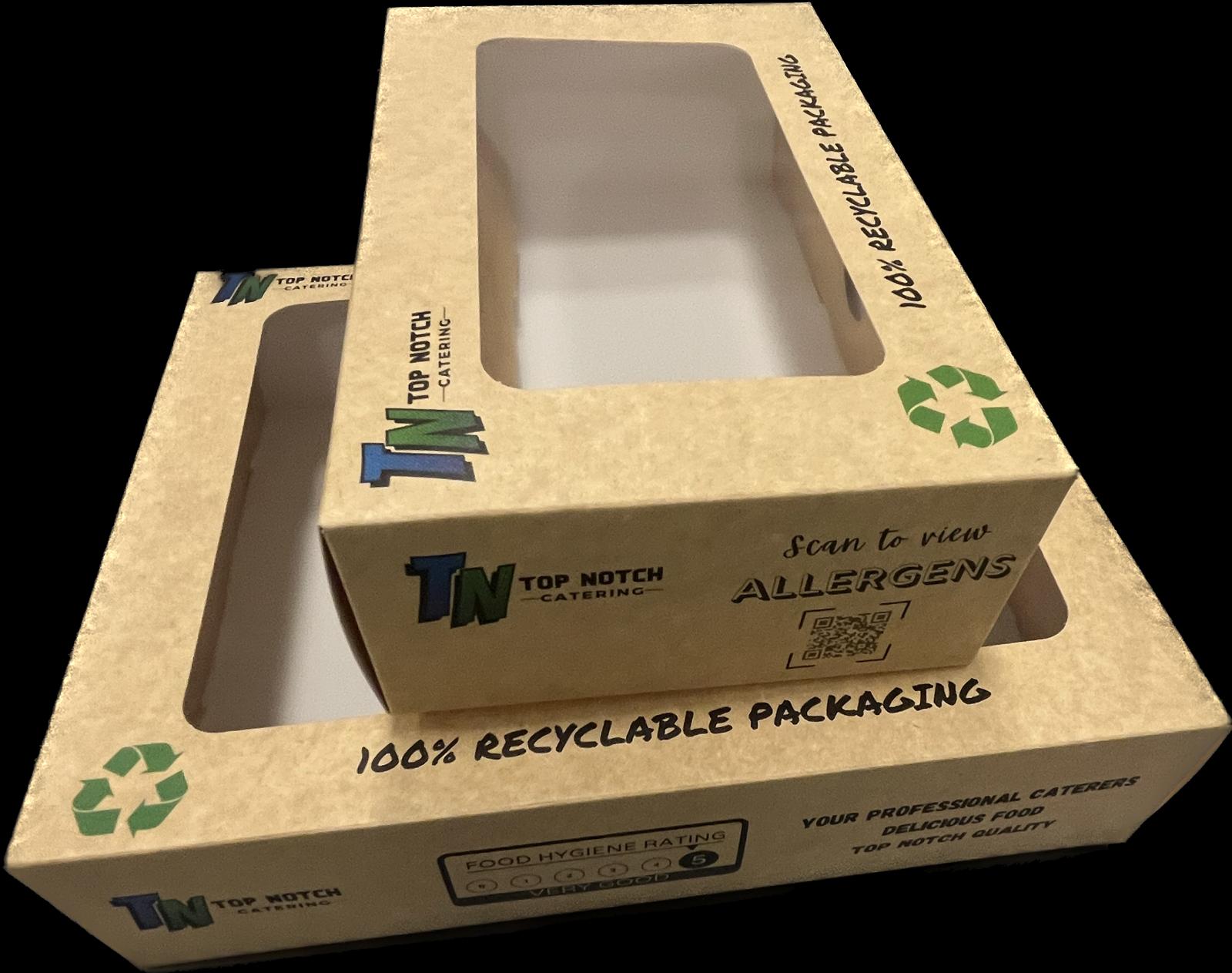 Our Brand New Renewable Packaging - Top Notch Catering